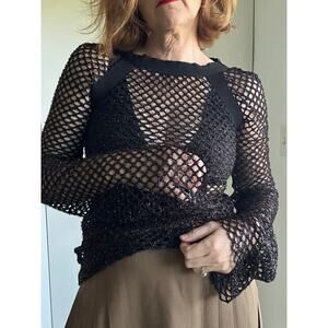 KYE Opening Ceremony Mesh Black Shirt Size Medium Sheer Punk Goth Grunge Style